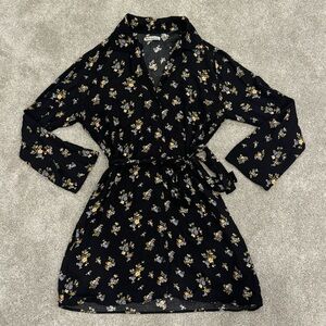 Reformation Black Floral Mini Dress